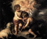 Bartolome Esteban Murillo ) Infant Christ Offering a Drink of Water to St John oil on canvas